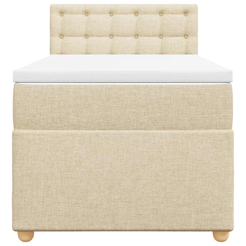 vidaXL Κρεβάτι Boxspring με Στρώμα Κρεμ 80 x 200 εκ. Υφασμάτινο