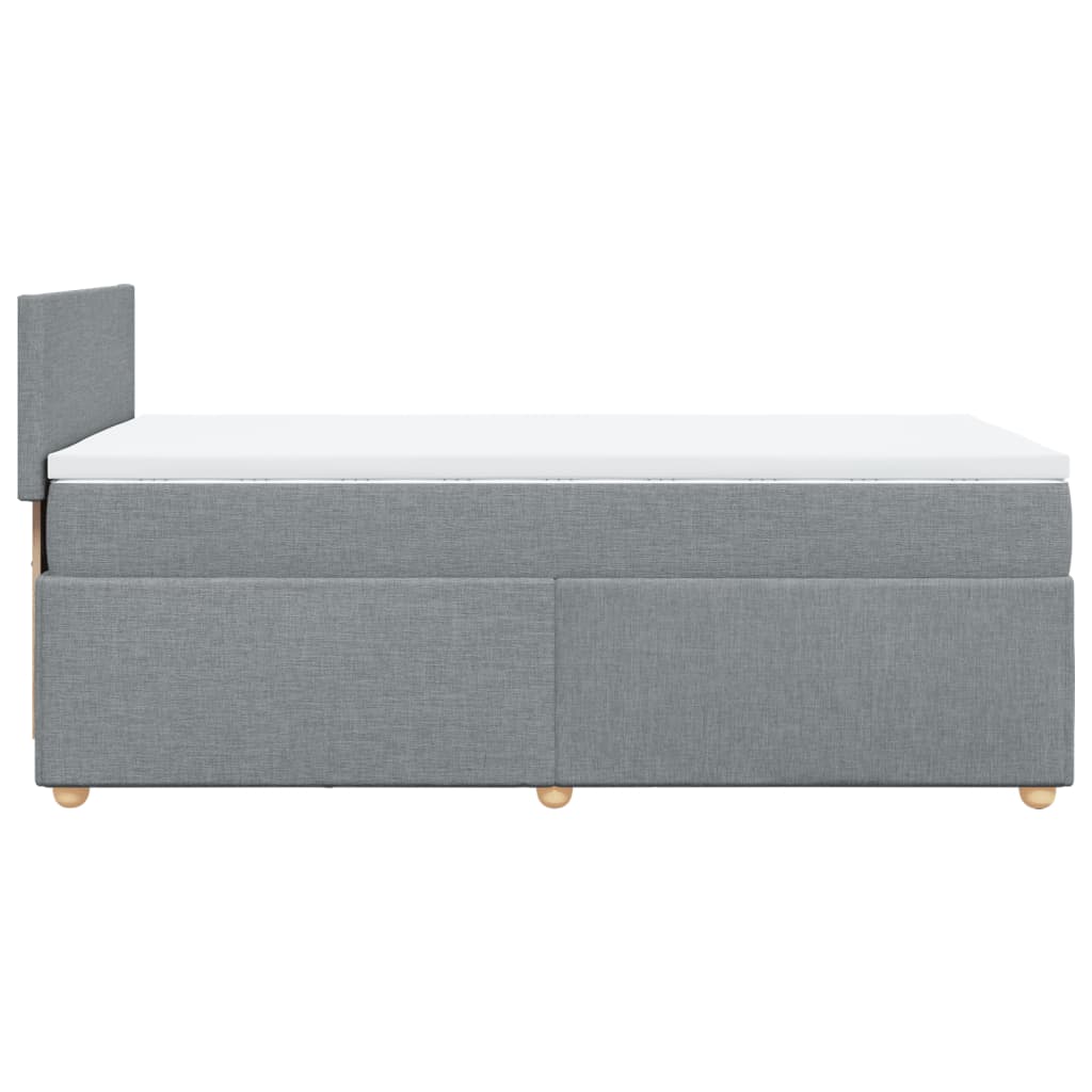 vidaXL Κρεβάτι Boxspring με Στρώμα Ανοιχτό Γκρι 90x190 εκ. Υφασμάτινο