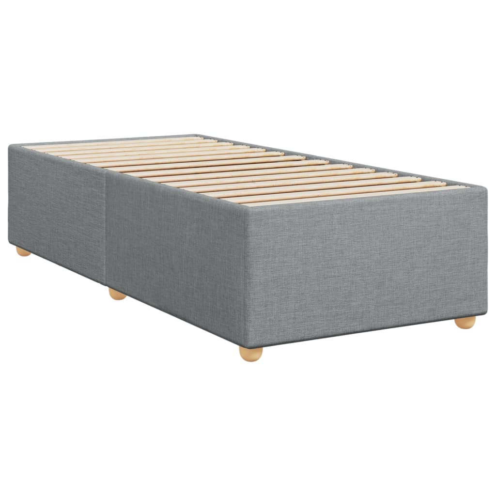 vidaXL Κρεβάτι Boxspring με Στρώμα Ανοιχτό Γκρι 90x190 εκ. Υφασμάτινο