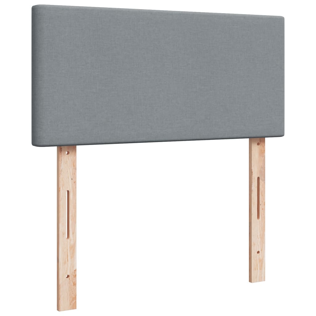 vidaXL Κρεβάτι Boxspring με Στρώμα Ανοιχτό Γκρι 90x190 εκ. Υφασμάτινο