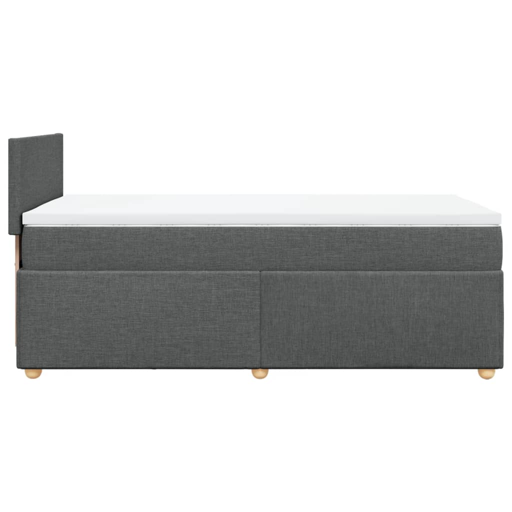 vidaXL Κρεβάτι Boxspring με Στρώμα Σκούρο Γκρι 90x190 εκ. Υφασμάτινο