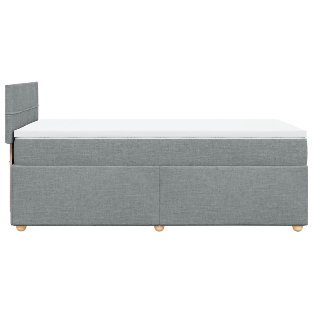 vidaXL Κρεβάτι Boxspring με Στρώμα Ανοιχτό Γκρι 90x190 εκ. Υφασμάτινο