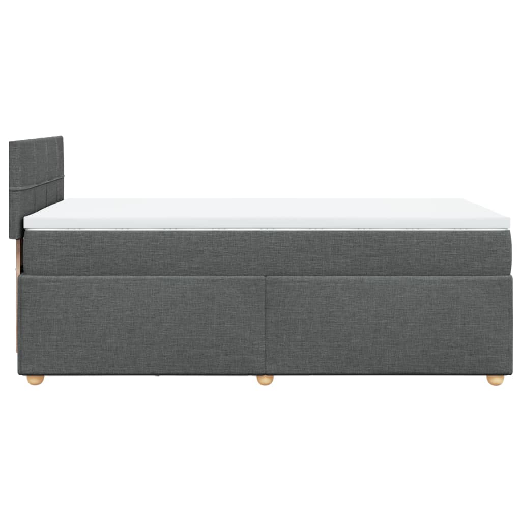 vidaXL Κρεβάτι Boxspring με Στρώμα Σκούρο Γκρι 90x190 εκ. Υφασμάτινο