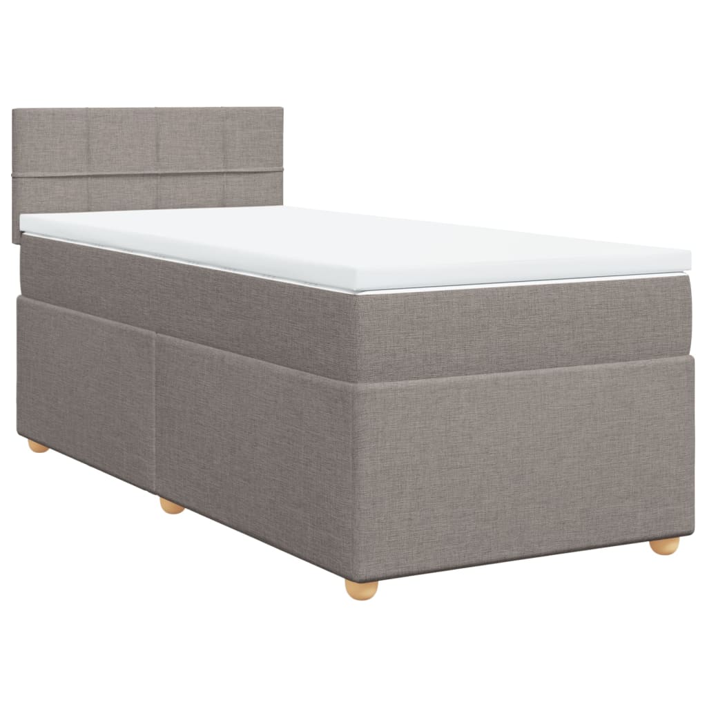 vidaXL Κρεβάτι Boxspring με Στρώμα Taupe 90x190 εκ.Υφασμάτινο