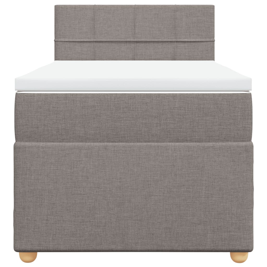 vidaXL Κρεβάτι Boxspring με Στρώμα Taupe 90x190 εκ.Υφασμάτινο