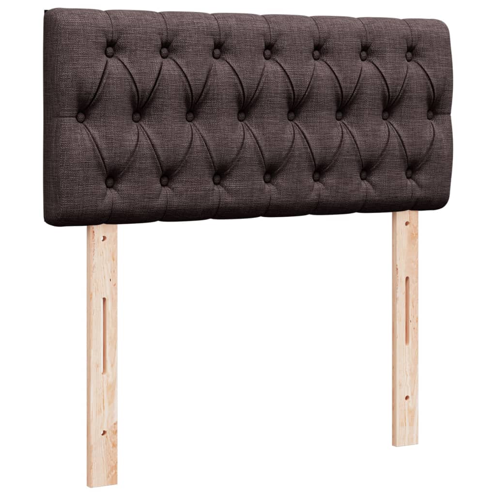 vidaXL Κρεβάτι Boxspring με Στρώμα Σκούρο Καφέ 90x190 εκ. Υφασμάτινο