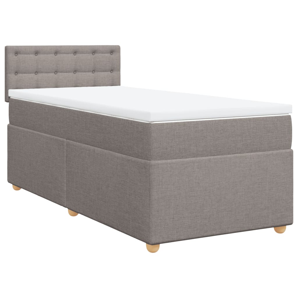 vidaXL Κρεβάτι Boxspring με Στρώμα Taupe 90x190 εκ.Υφασμάτινο
