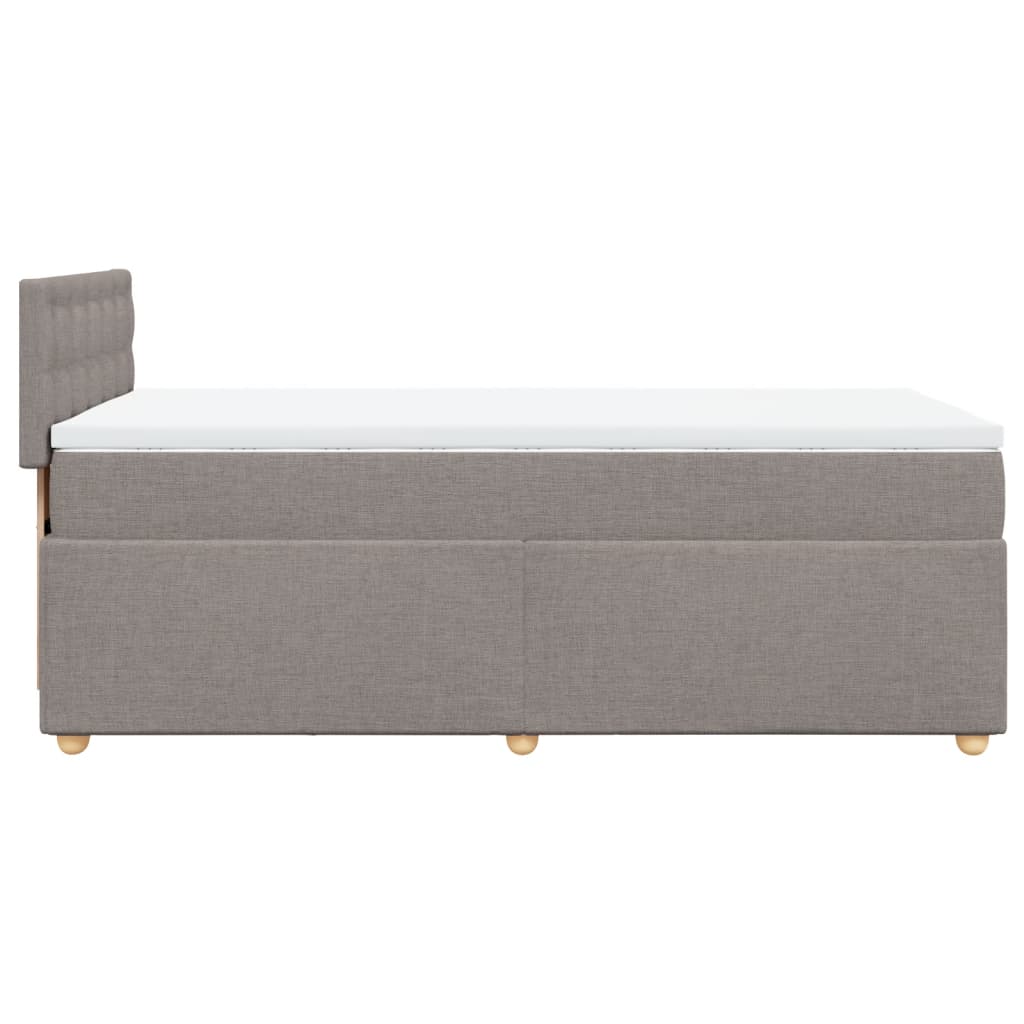 vidaXL Κρεβάτι Boxspring με Στρώμα Taupe 90x190 εκ.Υφασμάτινο