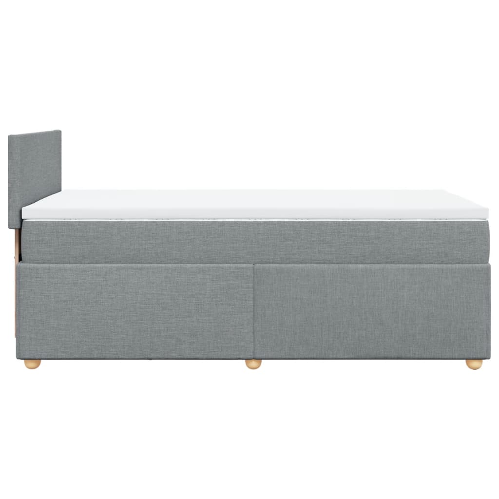 vidaXL Κρεβάτι Boxspring με Στρώμα Ανοιχτό Γκρι 90x200 εκ. Υφασμάτινο