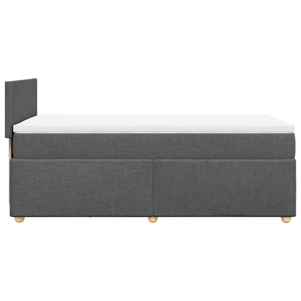 vidaXL Κρεβάτι Boxspring με Στρώμα Σκούρο Γκρι 90x200 εκ. Υφασμάτινο