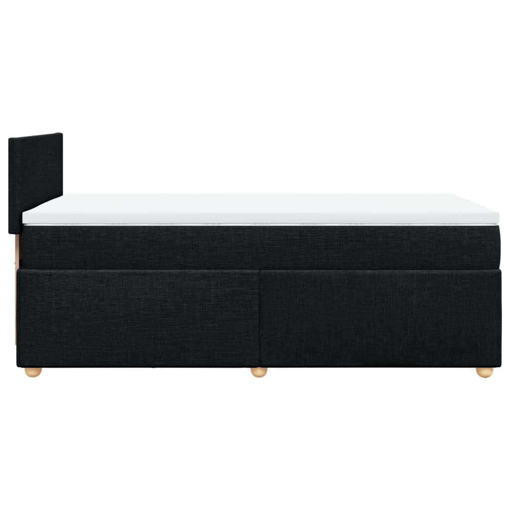 vidaXL Κρεβάτι Boxspring με Στρώμα Μαύρο 90x200 εκ. Υφασμάτινο