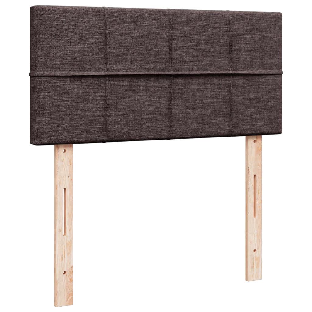 vidaXL Κρεβάτι Boxspring με Στρώμα Σκούρο Καφέ 90x200 εκ. Υφασμάτινο