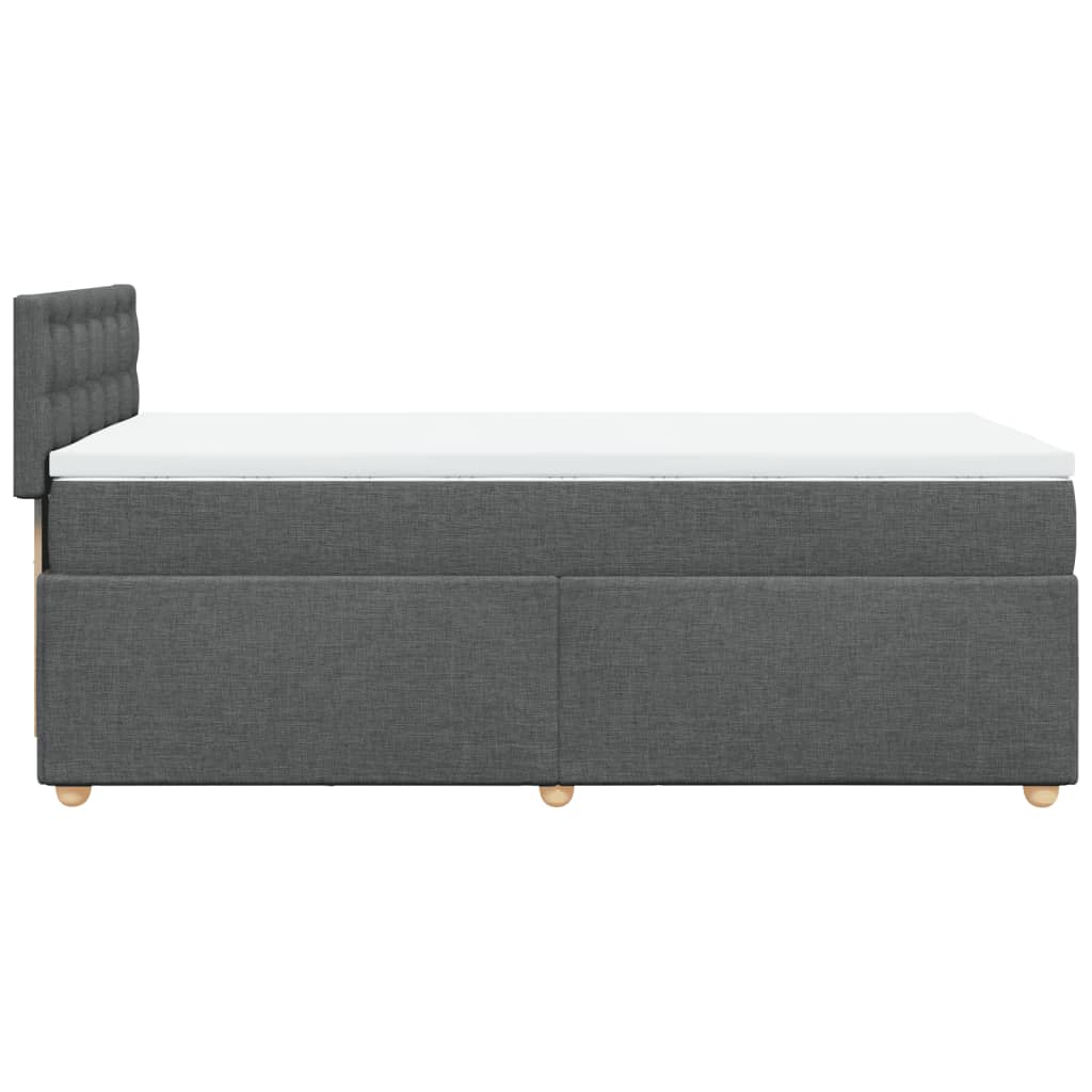 vidaXL Κρεβάτι Boxspring με Στρώμα Σκούρο Γκρι 90x200 εκ. Υφασμάτινο