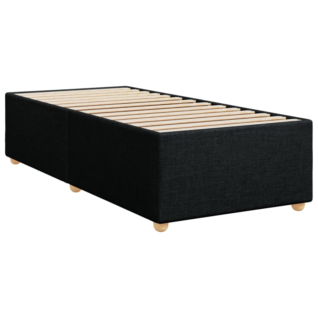 vidaXL Κρεβάτι Boxspring με Στρώμα Μαύρο 90x200 εκ. Υφασμάτινο