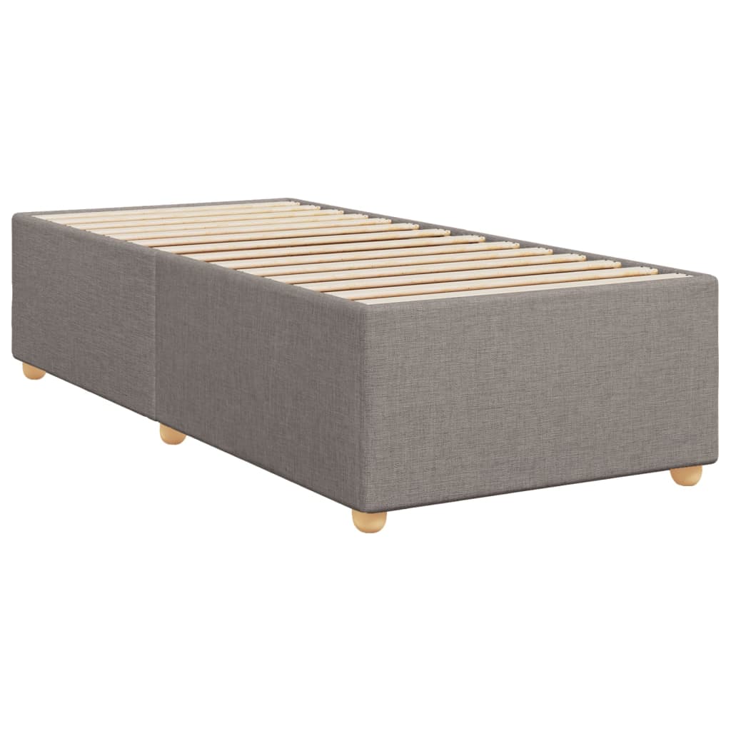 vidaXL Κρεβάτι Boxspring με Στρώμα Taupe 90x200 εκ. Υφασμάτινο