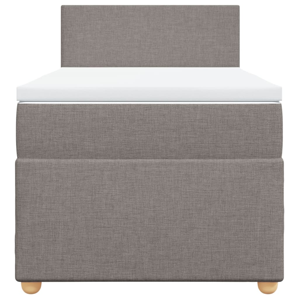vidaXL Κρεβάτι Boxspring με Στρώμα Taupe 100 x 200 εκ. Υφασμάτινο