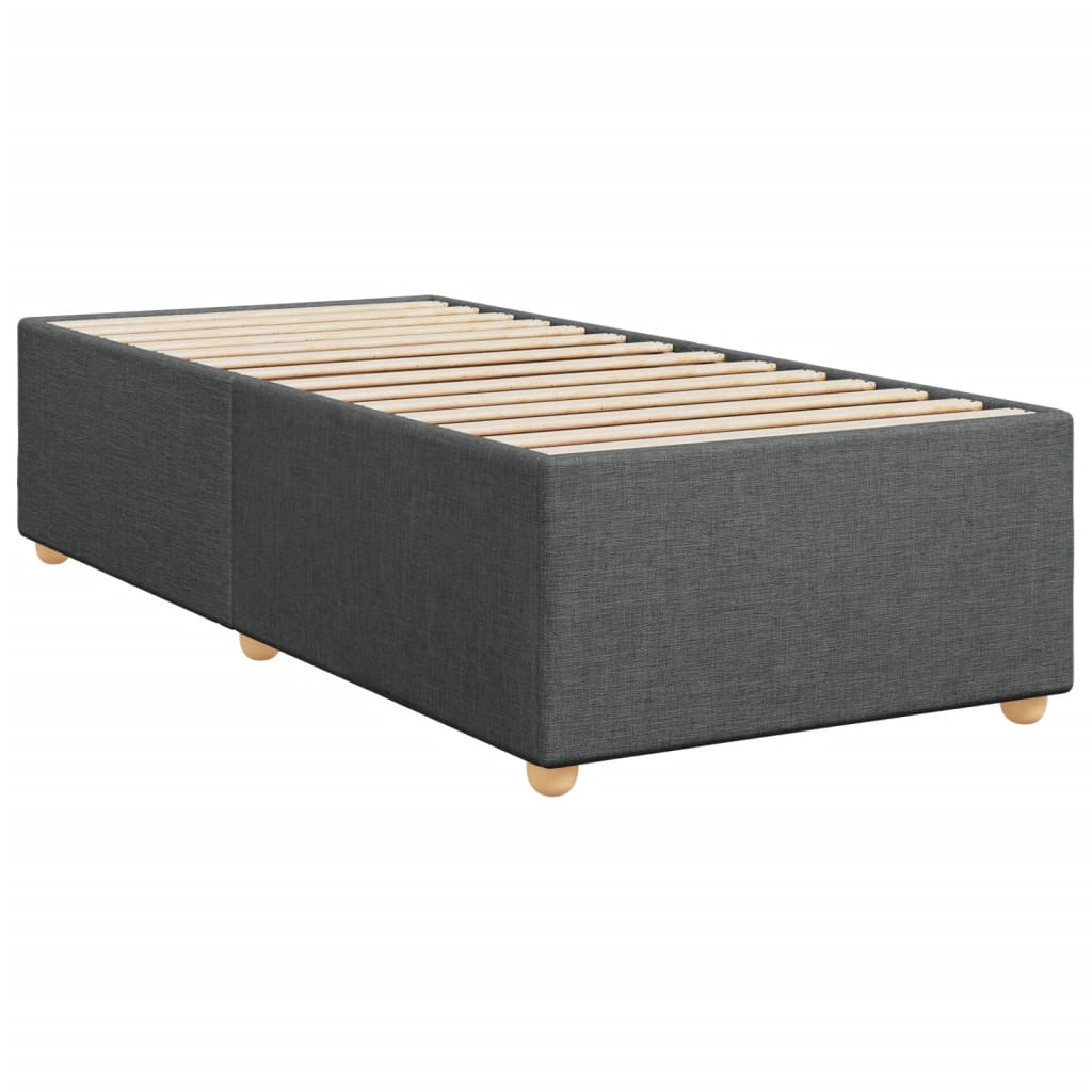 vidaXL Κρεβάτι Boxspring με Στρώμα Σκούρο Γκρι 100x200 εκ. Υφασμάτινο
