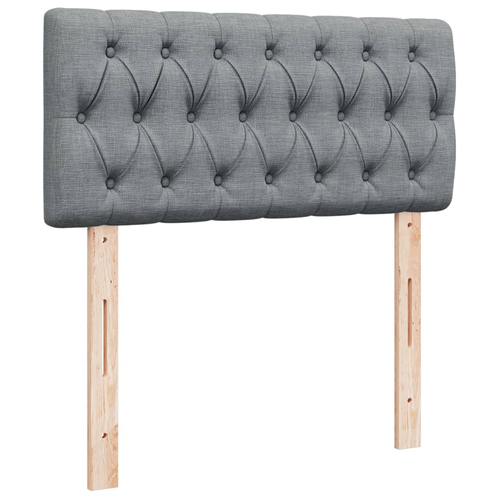 vidaXL Κρεβάτι Boxspring με Στρώμα Ανοιχτό Γκρι 100x200 εκ. Υφασμάτινο