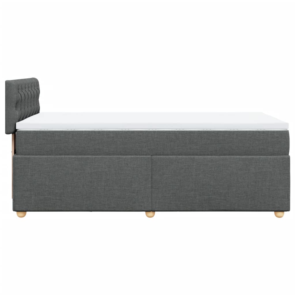 vidaXL Κρεβάτι Boxspring με Στρώμα Σκούρο Γκρι 100x200 εκ. Υφασμάτινο