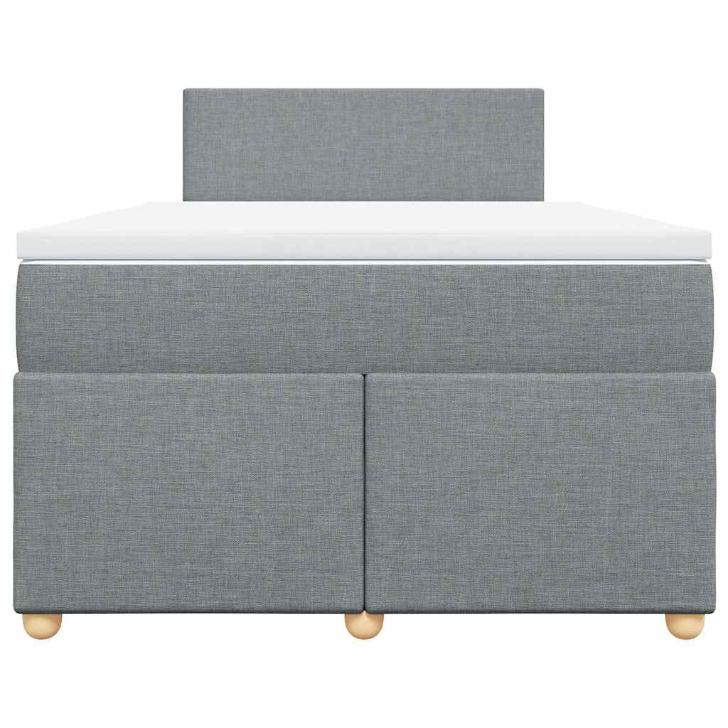 vidaXL Κρεβάτι Boxspring με Στρώμα Ανοιχτό Γκρι 120x190 εκ. Υφασμάτινο