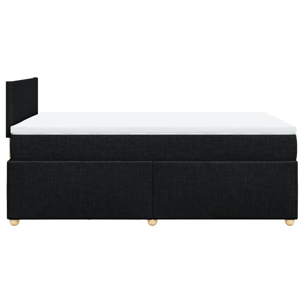 vidaXL Κρεβάτι Boxspring με Στρώμα Μαύρο 120x190 εκ. Υφασμάτινο