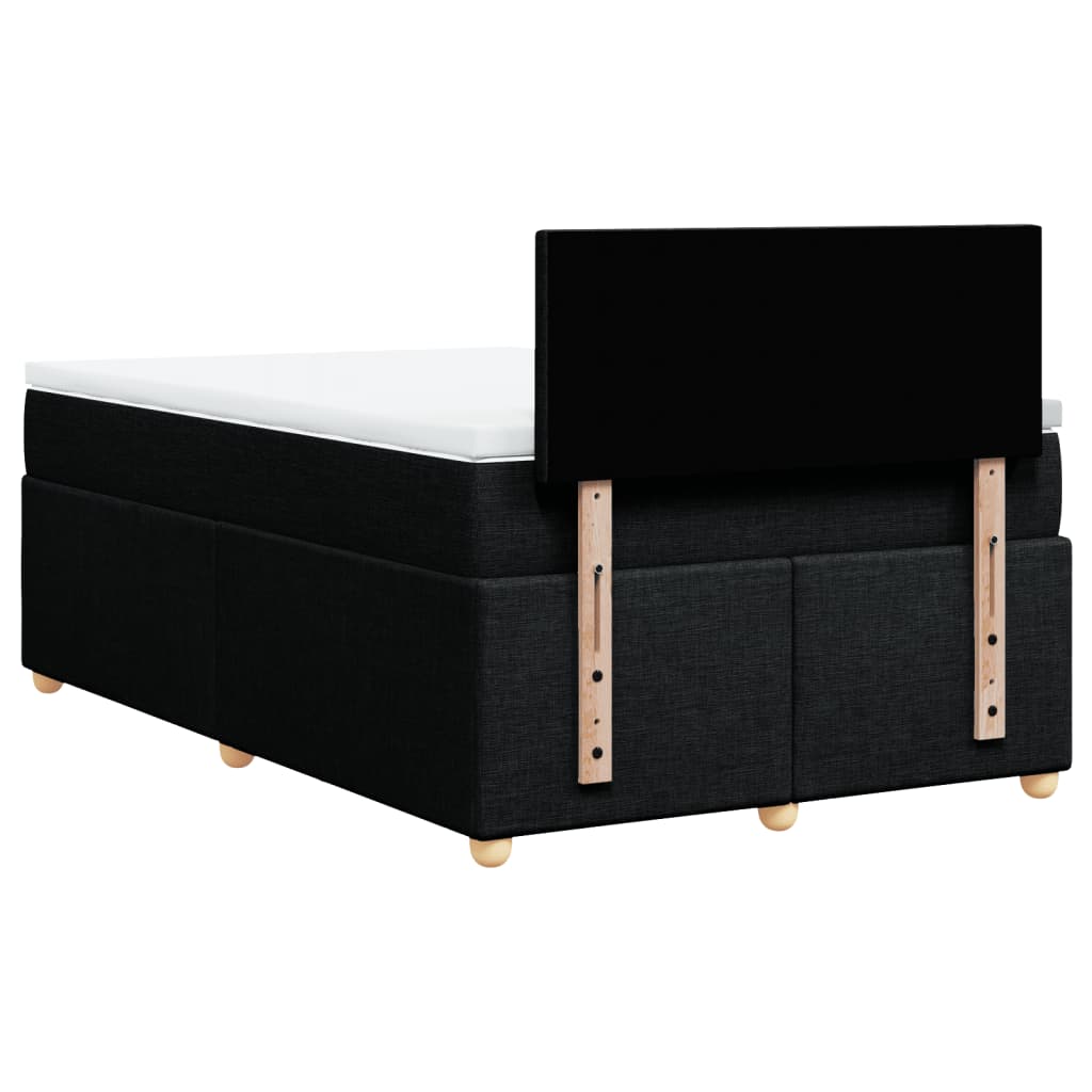 vidaXL Κρεβάτι Boxspring με Στρώμα Μαύρο 120x190 εκ. Υφασμάτινο