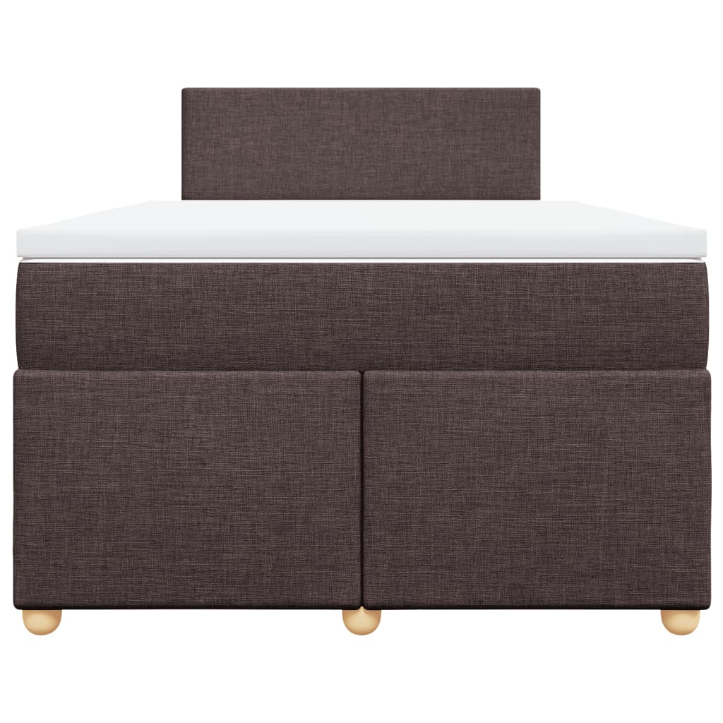 vidaXL Κρεβάτι Boxspring με Στρώμα Σκούρο Καφέ 120x190 εκ Υφασμάτινο