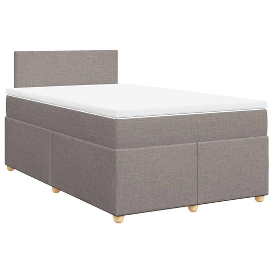 vidaXL Κρεβάτι Boxspring με Στρώμα Taupe 120x190 εκ. Υφασμάτινο