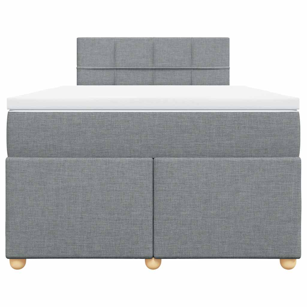 vidaXL Κρεβάτι Boxspring με Στρώμα Ανοιχτό Γκρι 120x190 εκ. Υφασμάτινο