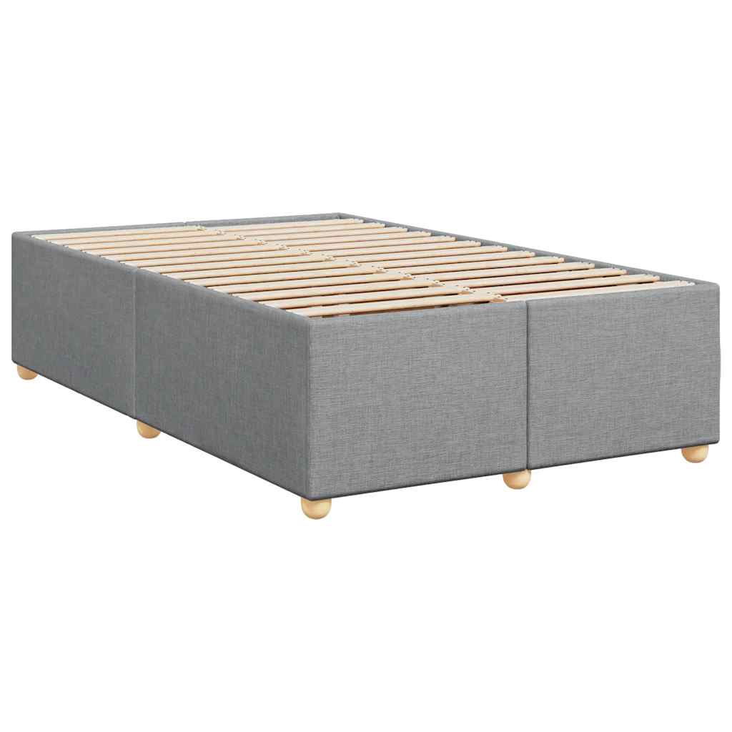 vidaXL Κρεβάτι Boxspring με Στρώμα Ανοιχτό Γκρι 120x190 εκ. Υφασμάτινο