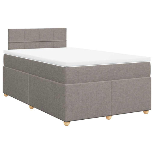vidaXL Κρεβάτι Boxspring με Στρώμα Taupe 120x190 εκ. Υφασμάτινο
