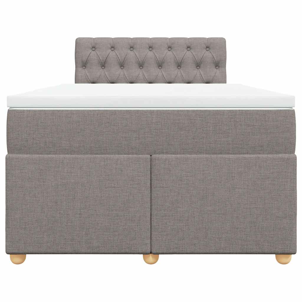vidaXL Κρεβάτι Boxspring με Στρώμα Taupe 120x190 εκ. Υφασμάτινο