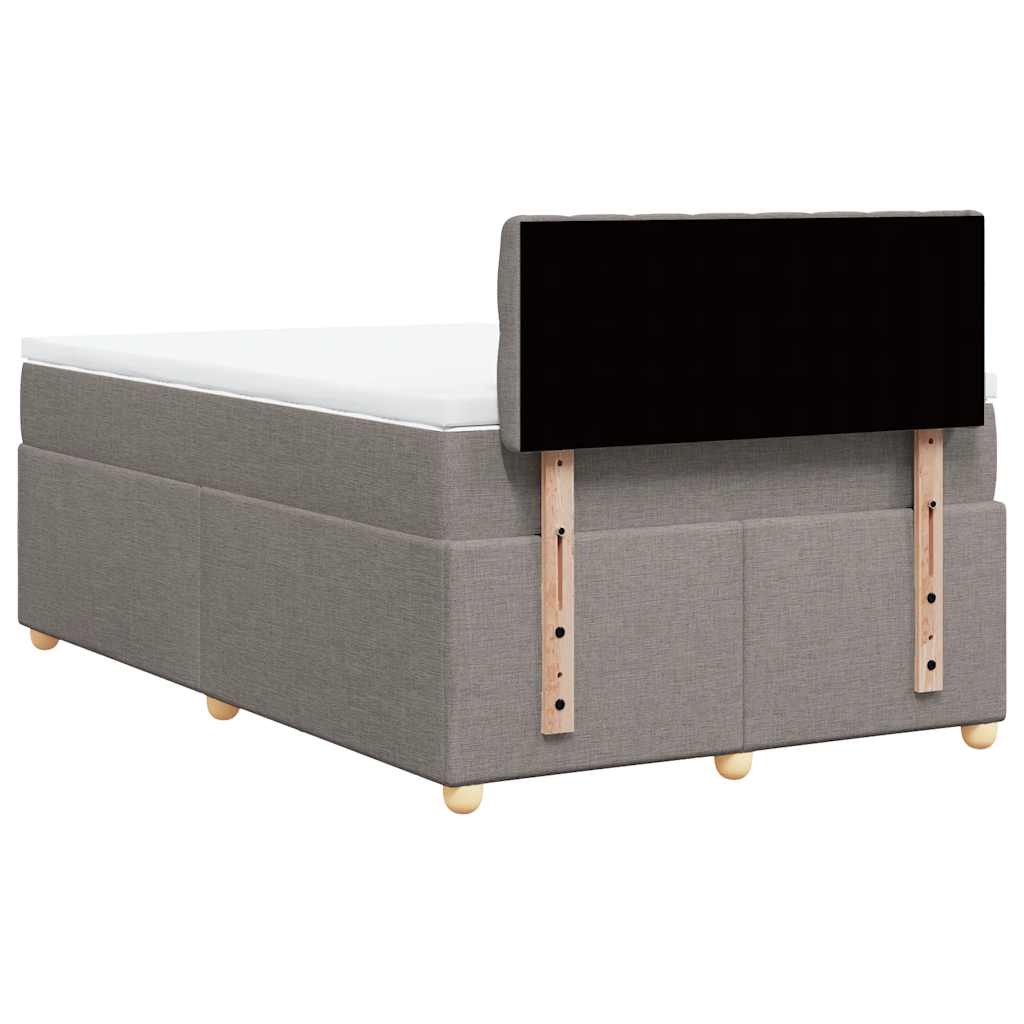 vidaXL Κρεβάτι Boxspring με Στρώμα Taupe 120x190 εκ. Υφασμάτινο