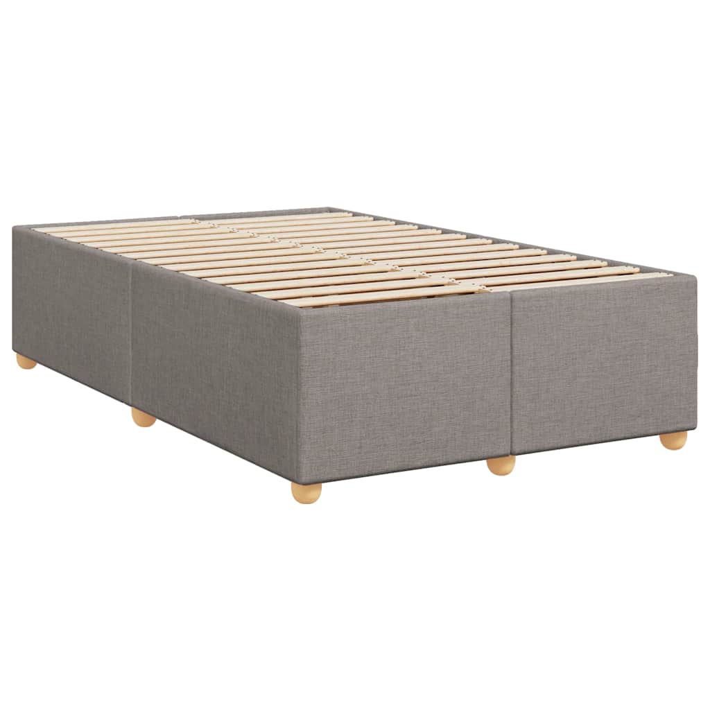 vidaXL Κρεβάτι Boxspring με Στρώμα Taupe 120x190 εκ. Υφασμάτινο