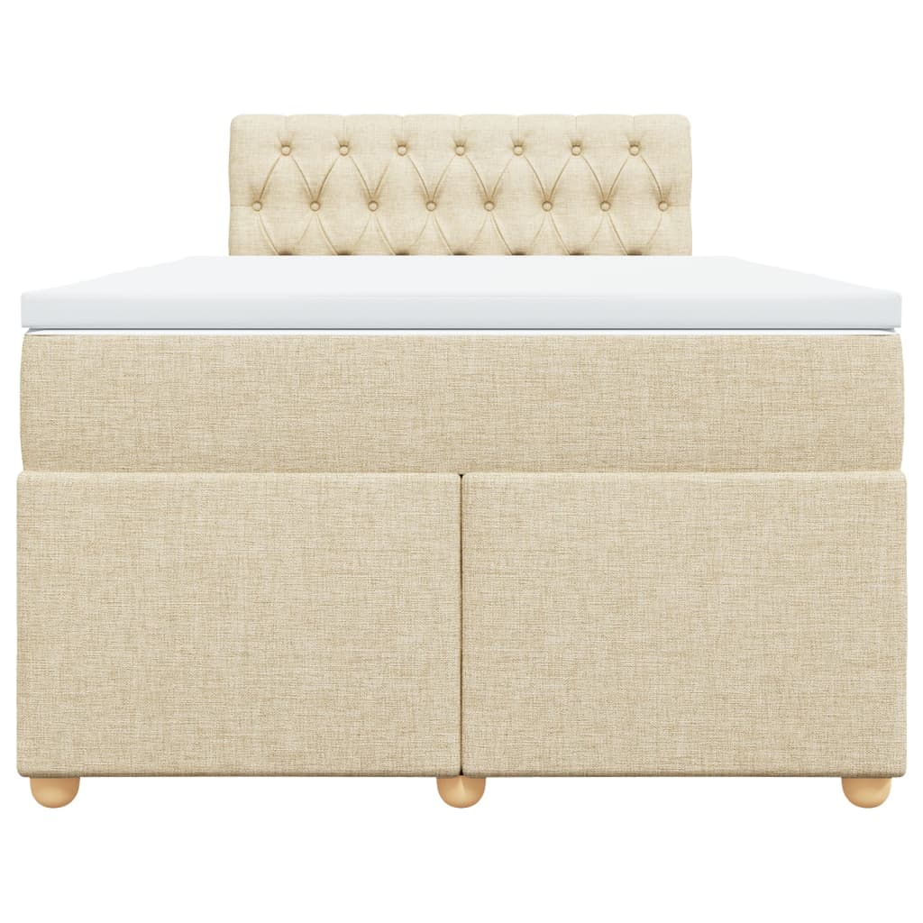 vidaXL Κρεβάτι Boxspring με Στρώμα Κρεμ 120x190 εκ. Υφασμάτινο