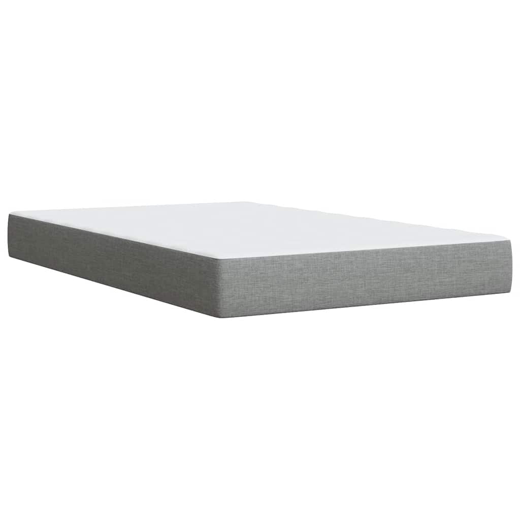 vidaXL Κρεβάτι Boxspring με Στρώμα Ανοιχτό Γκρι 120x190 εκ. Υφασμάτινο