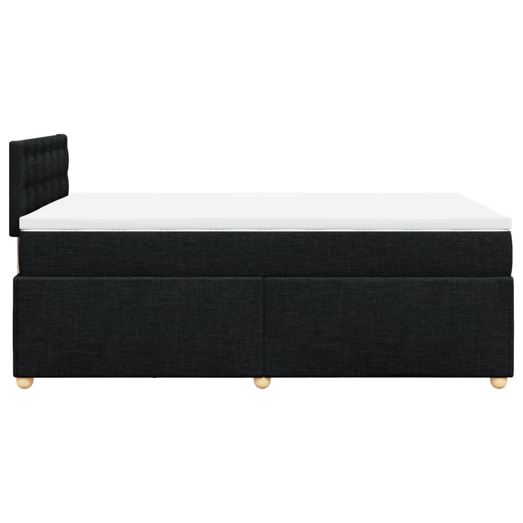 vidaXL Κρεβάτι Boxspring με Στρώμα Μαύρο 120x190 εκ. Υφασμάτινο