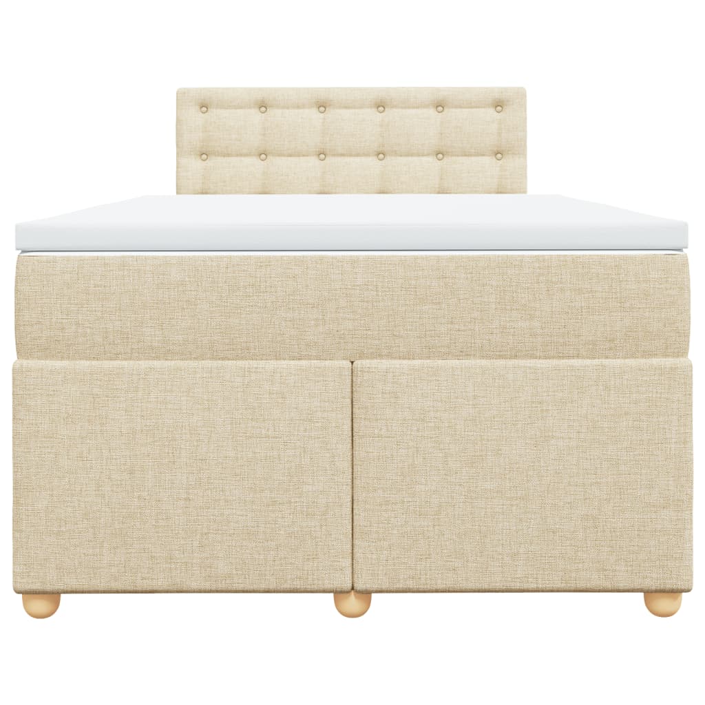vidaXL Κρεβάτι Boxspring με Στρώμα Κρεμ 120x190 εκ. Υφασμάτινο