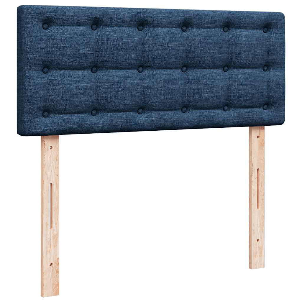 vidaXL Κρεβάτι Boxspring με Στρώμα Μπλε 120x190 εκ. Υφασμάτινο