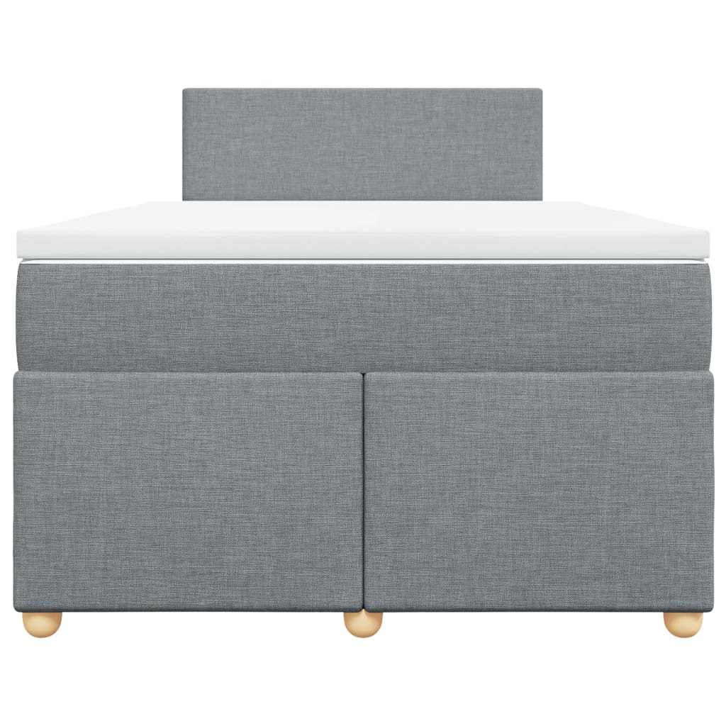 vidaXL Κρεβάτι Boxspring με Στρώμα Ανοιχτό Γκρι 120x200 εκ. Υφασμάτινο