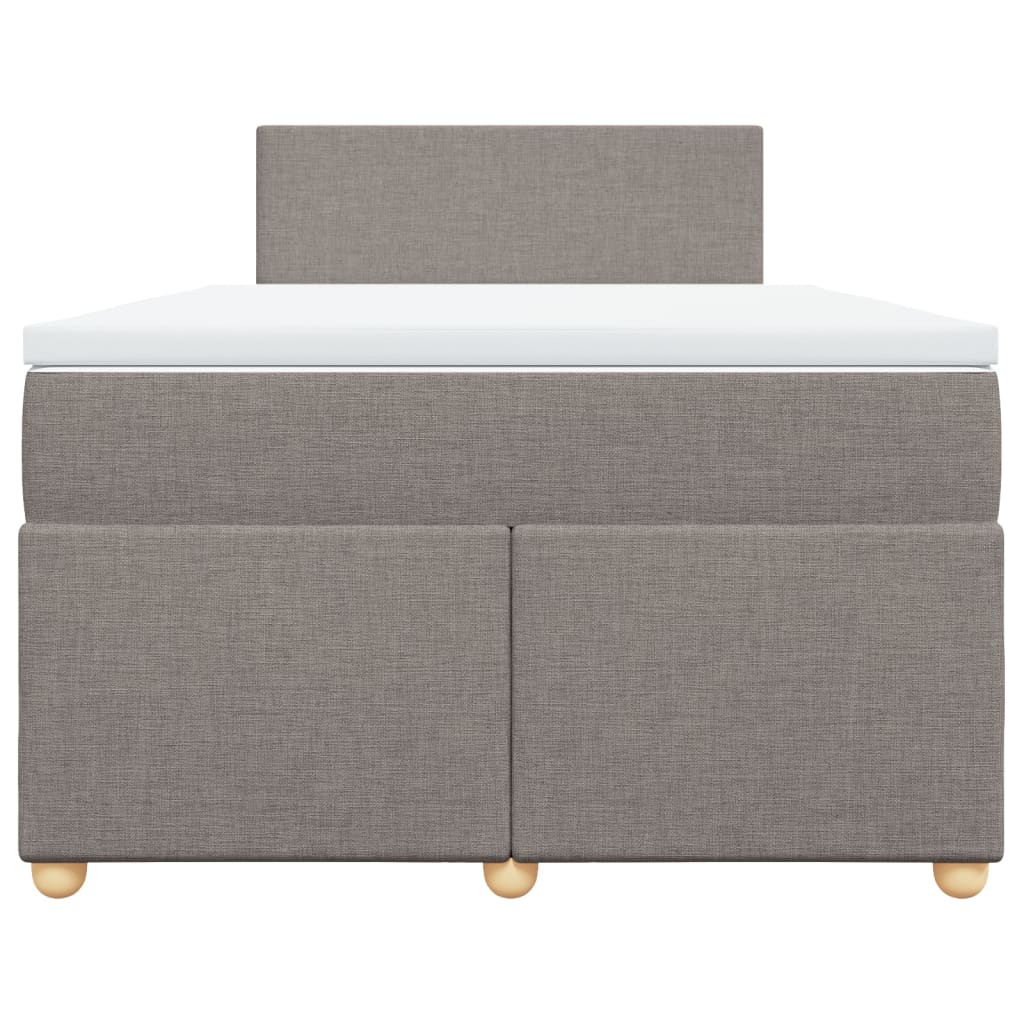 vidaXL Κρεβάτι Boxspring με Στρώμα Taupe 120x200 εκ. Υφασμάτινο