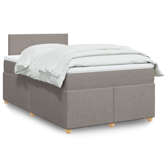 vidaXL Κρεβάτι Boxspring με Στρώμα Taupe 120x200 εκ. Υφασμάτινο