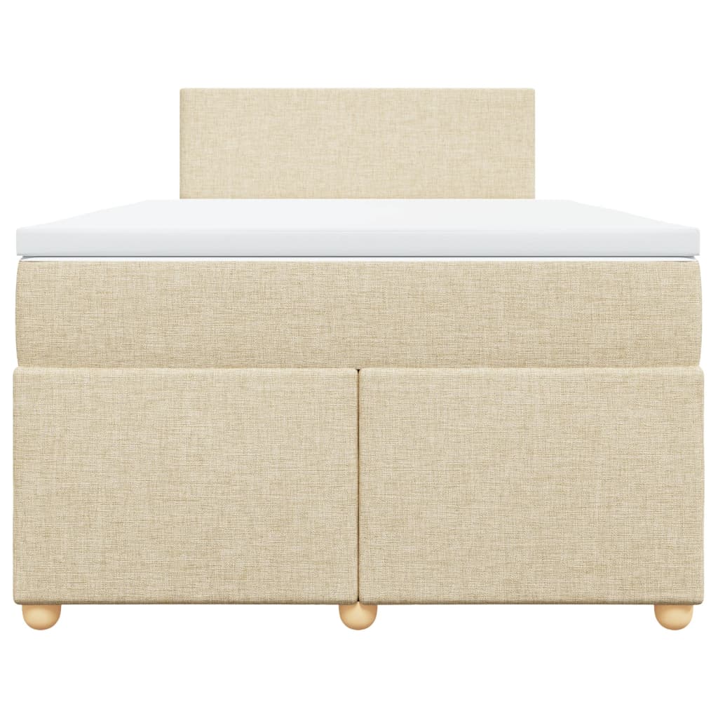vidaXL Κρεβάτι Boxspring με Στρώμα Κρεμ 120x200 εκ. Υφασμάτινο