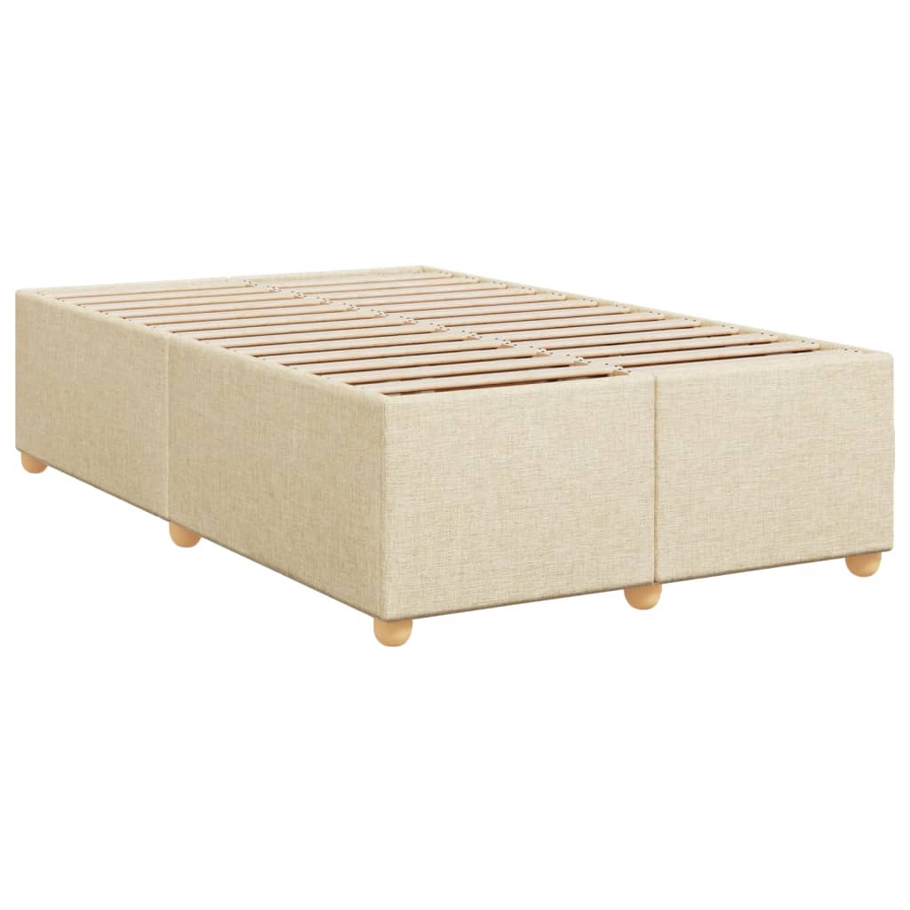 vidaXL Κρεβάτι Boxspring με Στρώμα Κρεμ 120x200 εκ. Υφασμάτινο