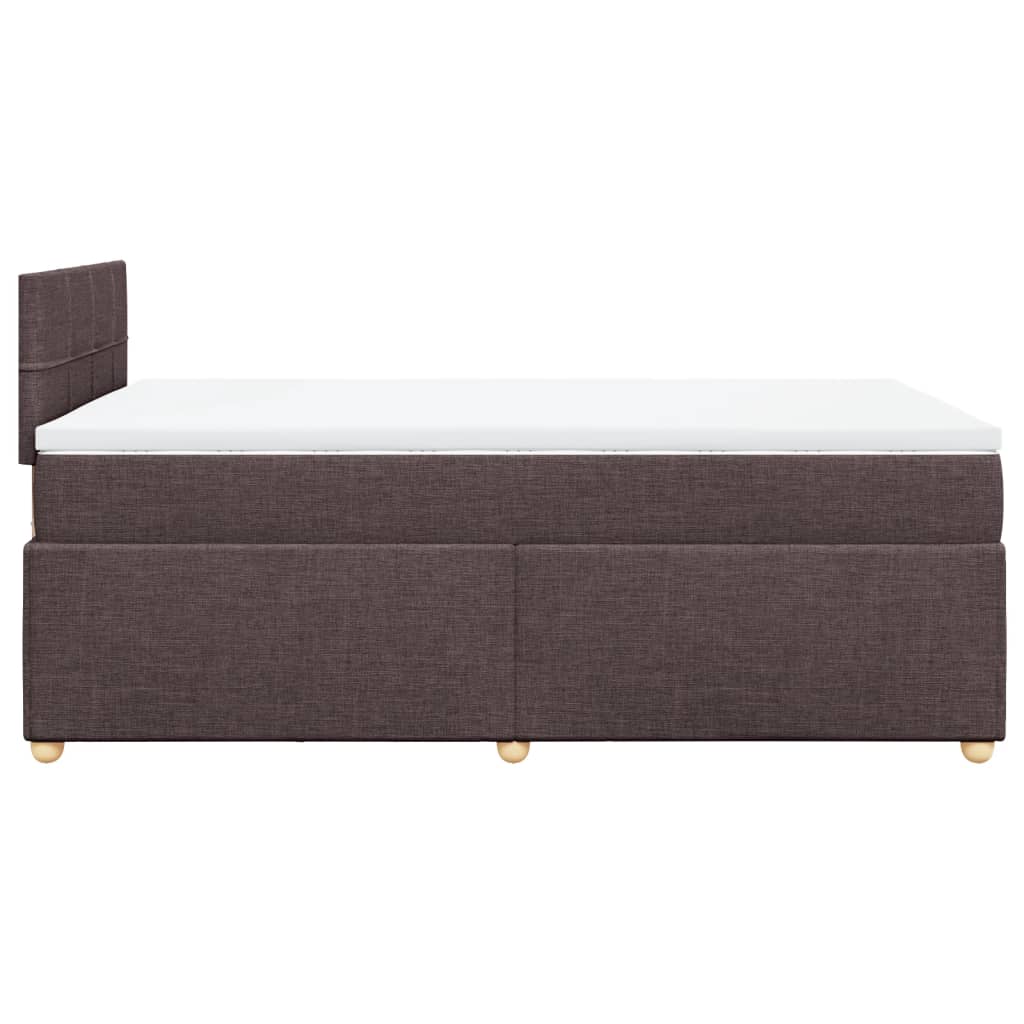 vidaXL Κρεβάτι Boxspring με Στρώμα Σκούρο Καφέ 120x200 εκ. Υφασμάτινο