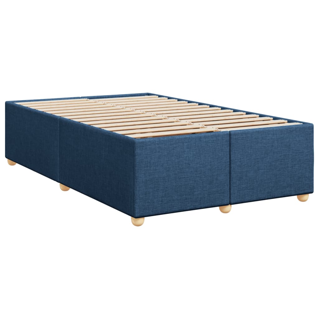 vidaXL Κρεβάτι Boxspring με Στρώμα Μπλε 120x200 εκ. Υφασμάτινο