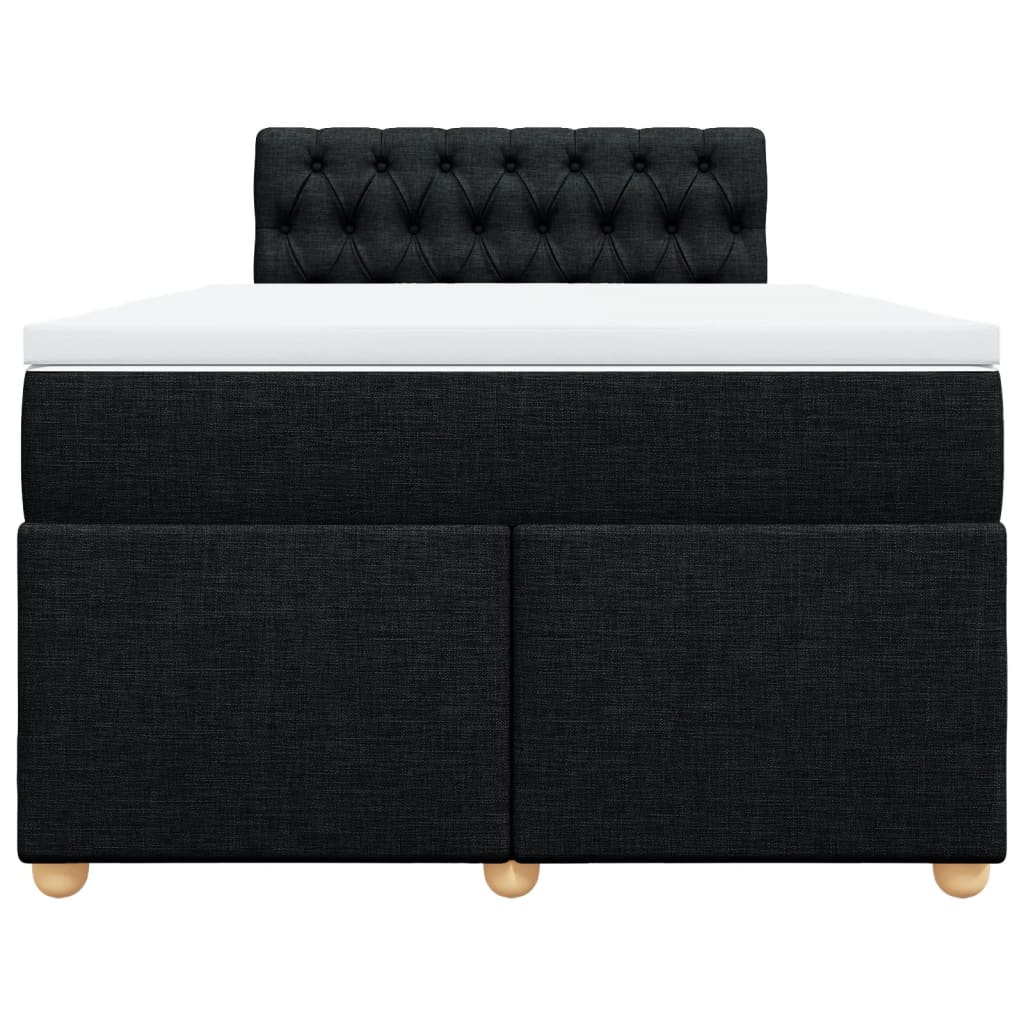 vidaXL Κρεβάτι Boxspring με Στρώμα Μαύρο 120x200 εκ. Υφασμάτινο