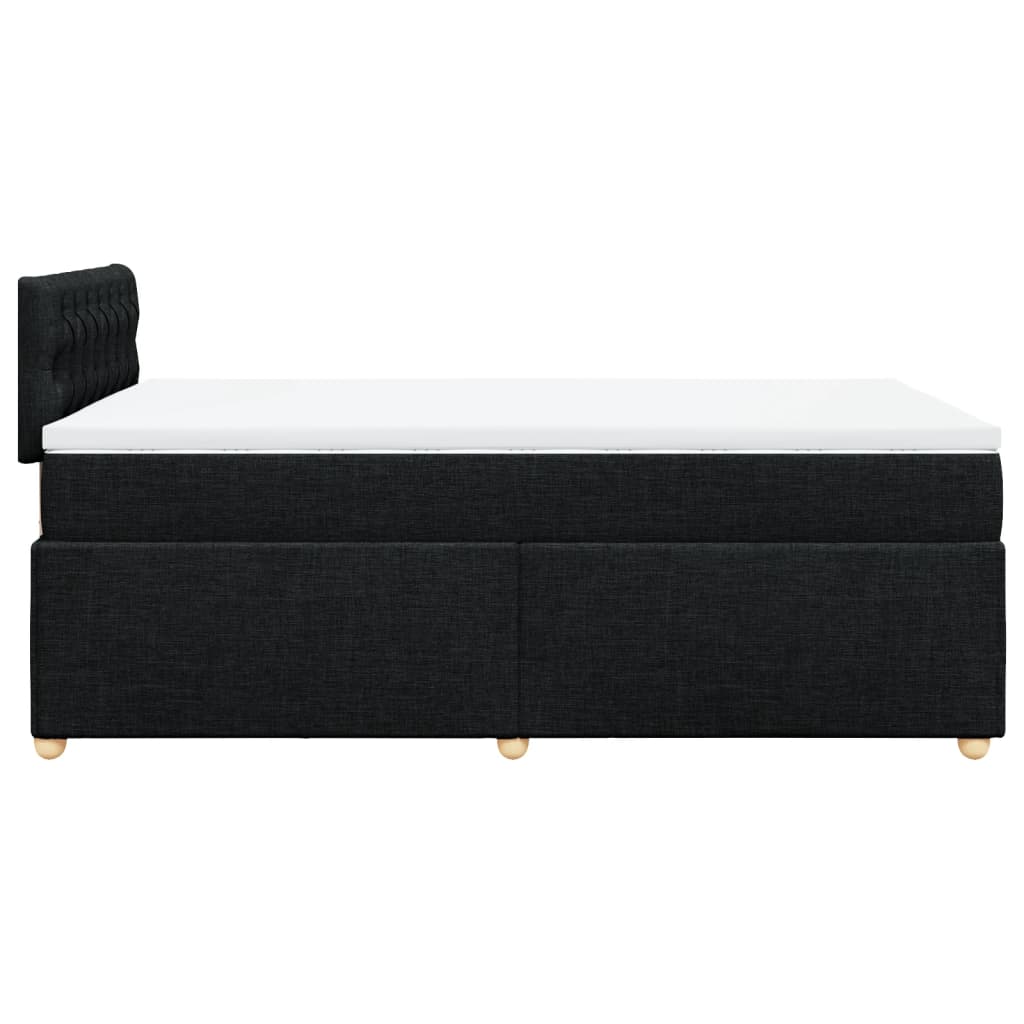 vidaXL Κρεβάτι Boxspring με Στρώμα Μαύρο 120x200 εκ. Υφασμάτινο