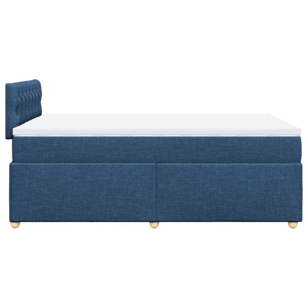 vidaXL Κρεβάτι Boxspring με Στρώμα Μπλε 120x200 εκ. Υφασμάτινο