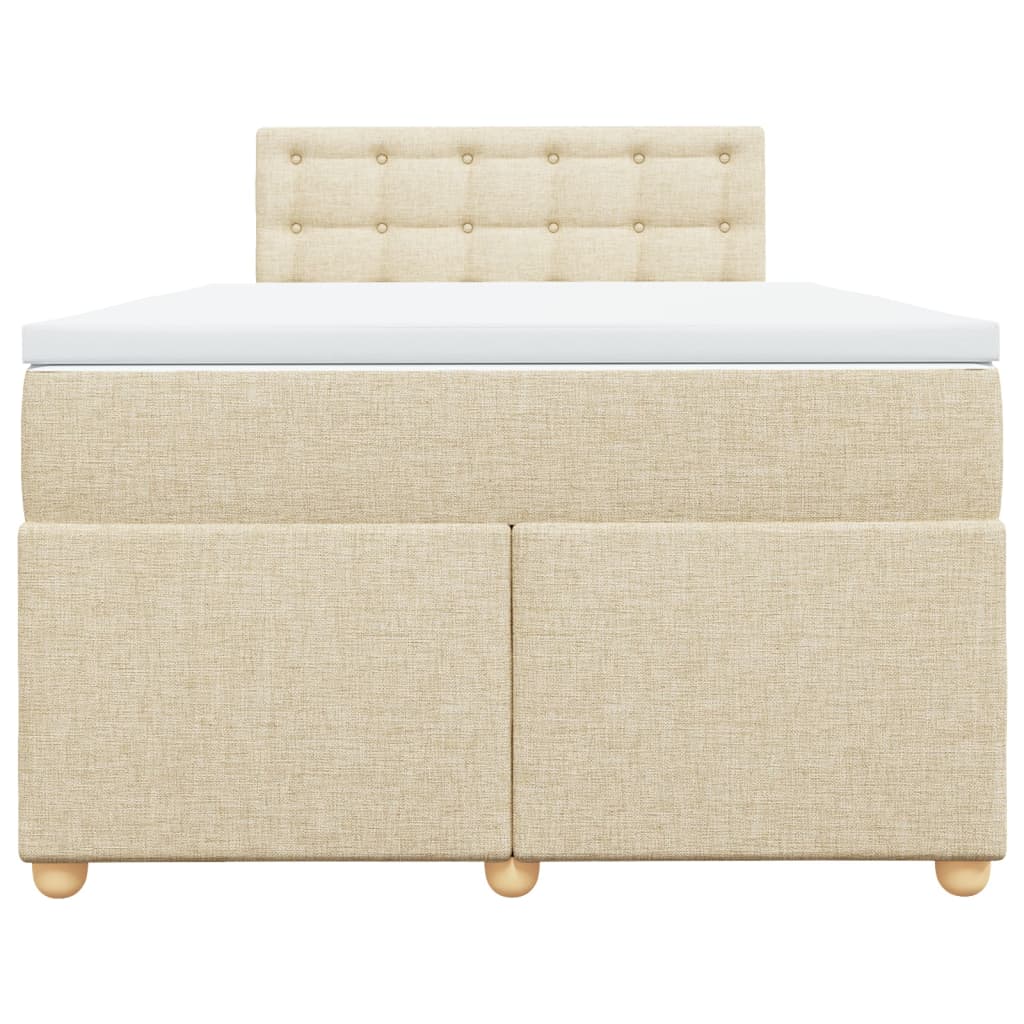 vidaXL Κρεβάτι Boxspring με Στρώμα Κρεμ 120x200 εκ. Υφασμάτινο